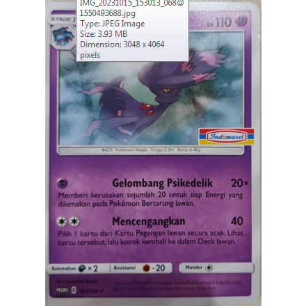POKEMON TCG INDONESIA MISMAGIUS PROMO INDOMARET 163/SM-P