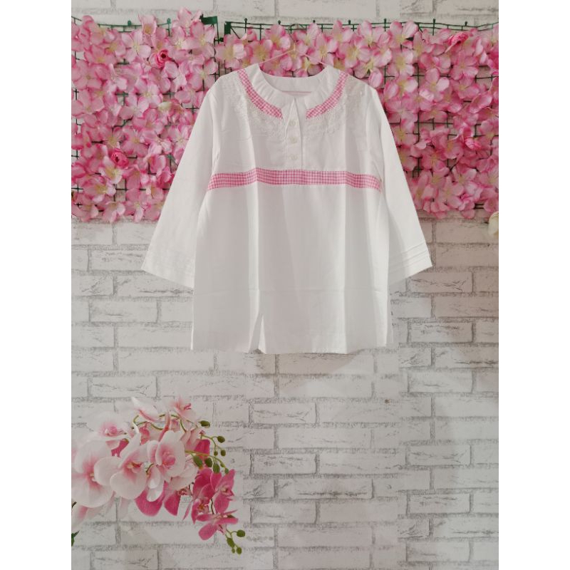 blouse putih polos big size/blouse wanita putih