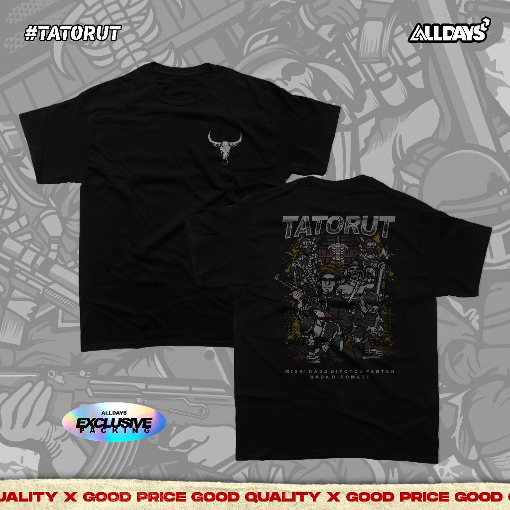 Original ALLDAYS - Baju Kaos Atasan Pria Tactical Tatorut Unisex