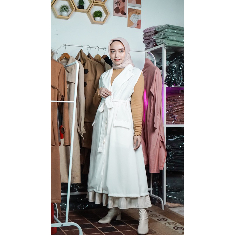 ZEHRA LONG VEST - LONG BLAZER - LONG OUTER -COAT WANITA - LONG CARDIGAN- OUTER WANITA PANJANG- BLAZE