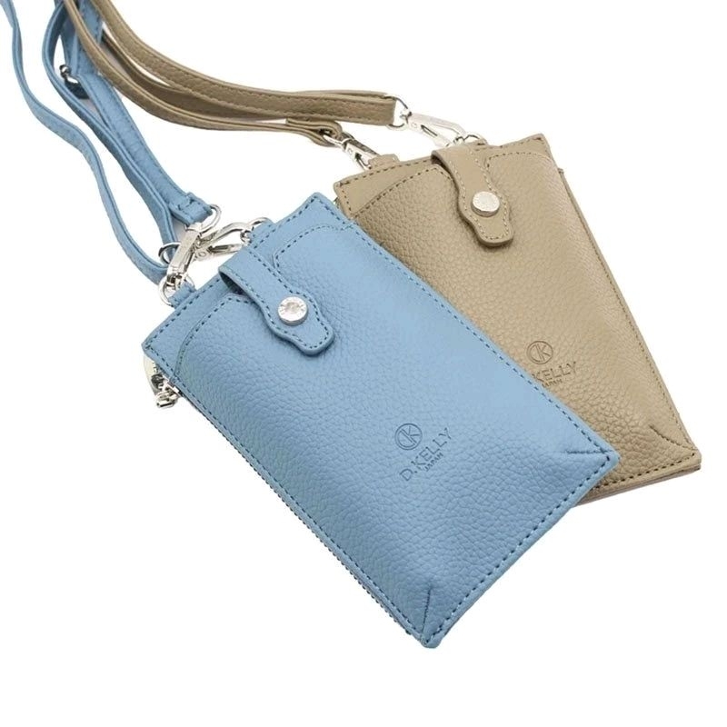 D'Kelly Japan Multi Mini Pochette Leather Kulit Wallet Phone Case Sling Bag Tas Selempang