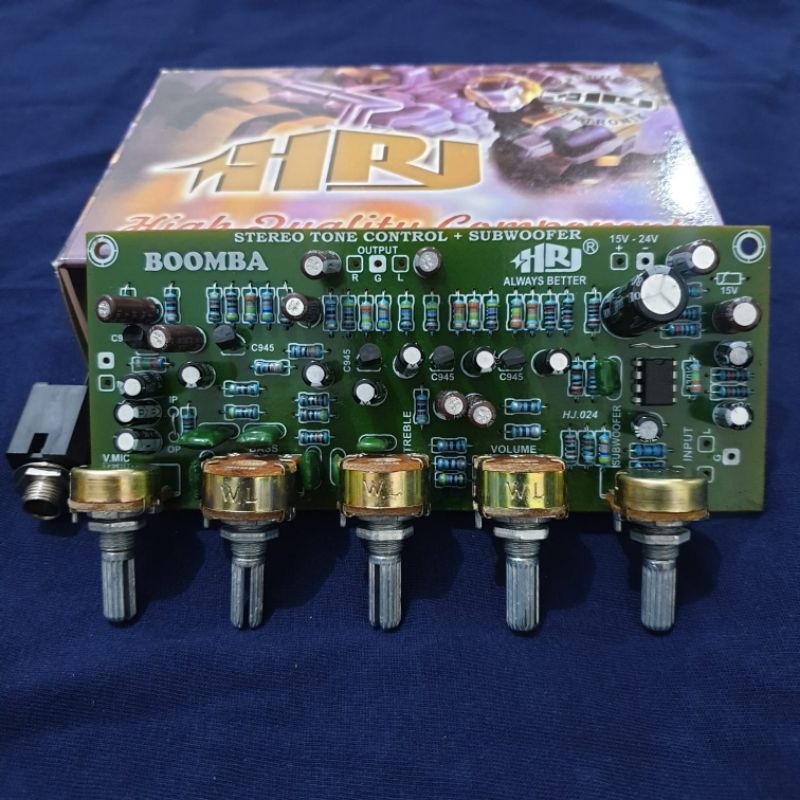 TONE CONTROL SETEREO SUBWOFER+MIC DC 12V BOMMBA HRJ