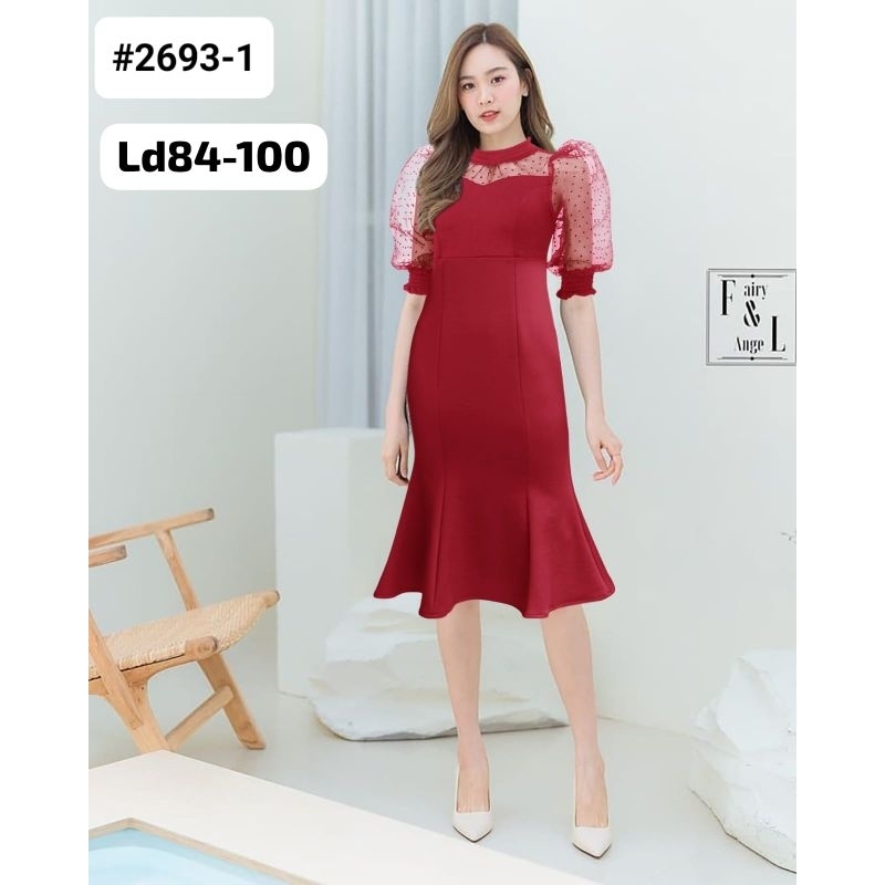 6531 DRESS  SCUBA PREMIUM dress natal scuba kombinasiTile import 2693