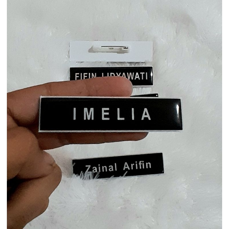 

Nametag dada akrilik lapis resin bening papan nama dada