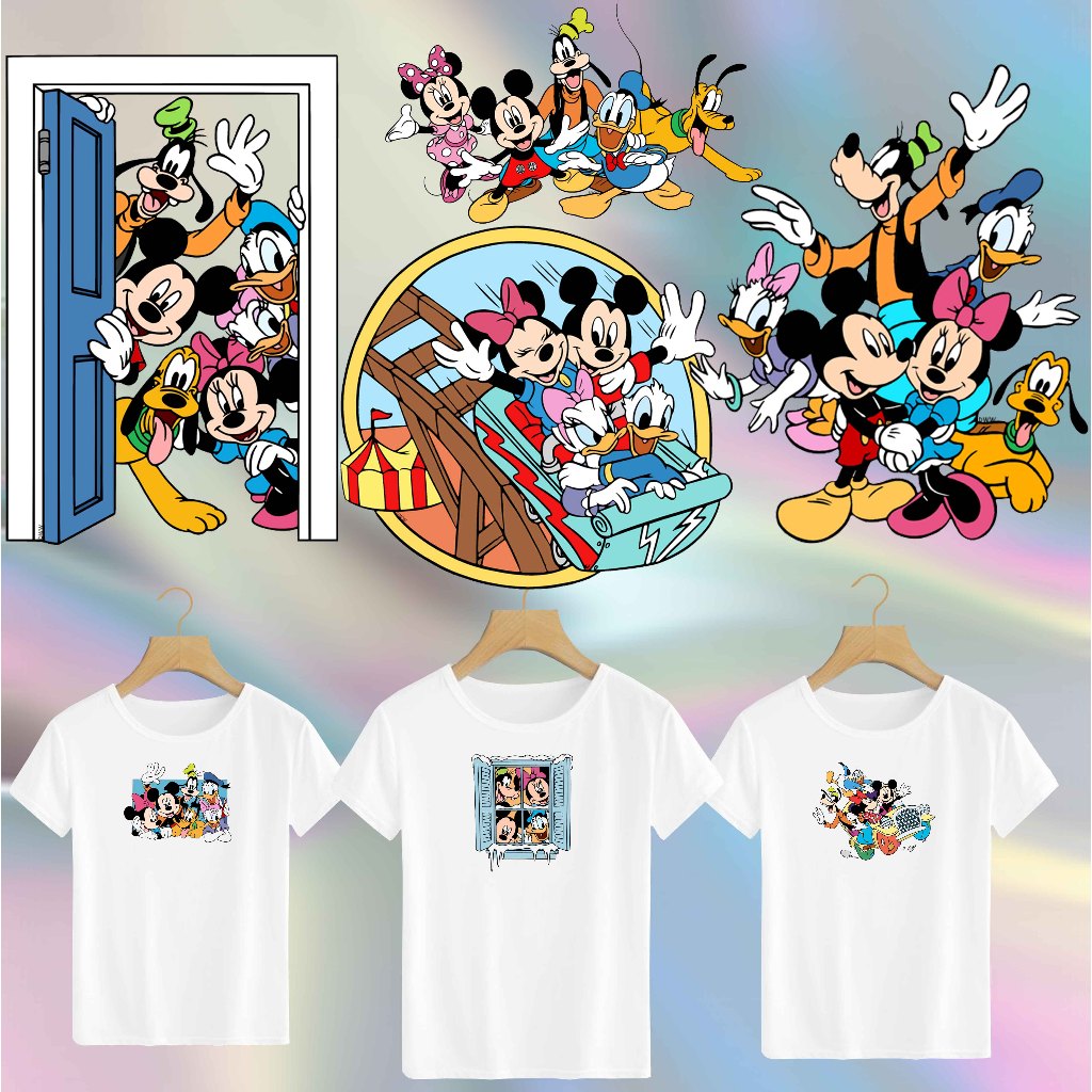 

SABLON STICKER DTF UKURAN 14CM TEMA MICKEY AND FRIEND