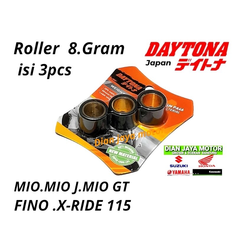 Roller CVT 8 gram untuk Yamaha Mio, Soul, Fino, X-Ride, Nouvo, Meningkatkan Akselerasi Ringan