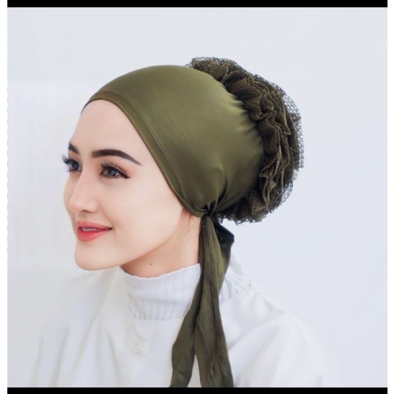 Inner Turki- Ciput Renda-Cepol Sanggul Hijab