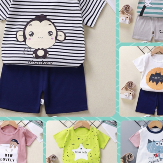 [BISA COD] [0-6 Bulan] Baju Kaos Rumahan / setelan Impor - Laki / Perempuan Bayi Batita Balita Anak