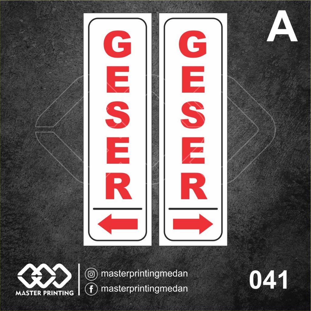 

041 - Stiker Geser Kiri Kanan (Sepasang), Sticker Vinyl, Tahan Air, Termurah, dan Bisa Custom