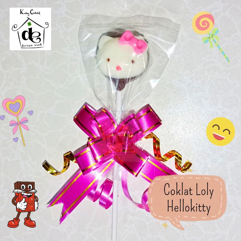 

coklat karakter lolipop Hellokitty jajanan anak lucu murah