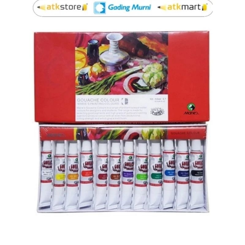 

Maries Gouache / Jelly Gouache Color Set 12 18 24 54 warna 12 30 ml