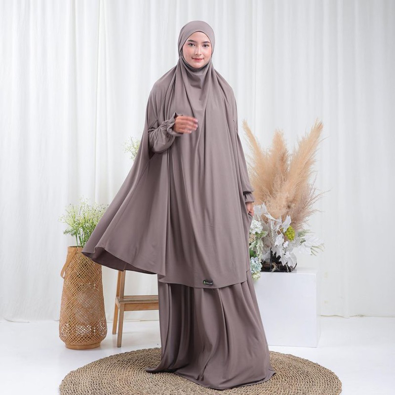 Luthfia kids - FK Fatimah Set Dewasa/Gamis Set French Khimar Jersey premium