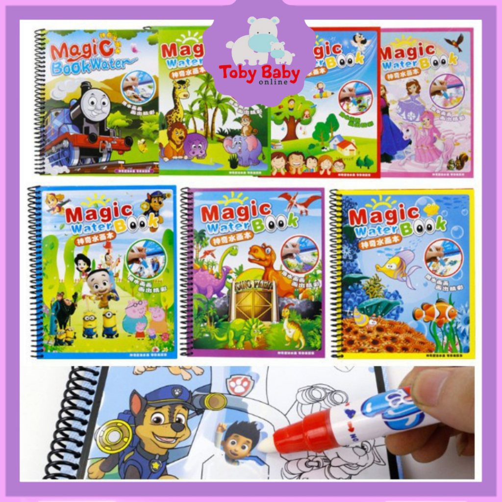 

Magic Water Coloring Book Buku Mewarnai Pena Air Doodle Book Reuseable