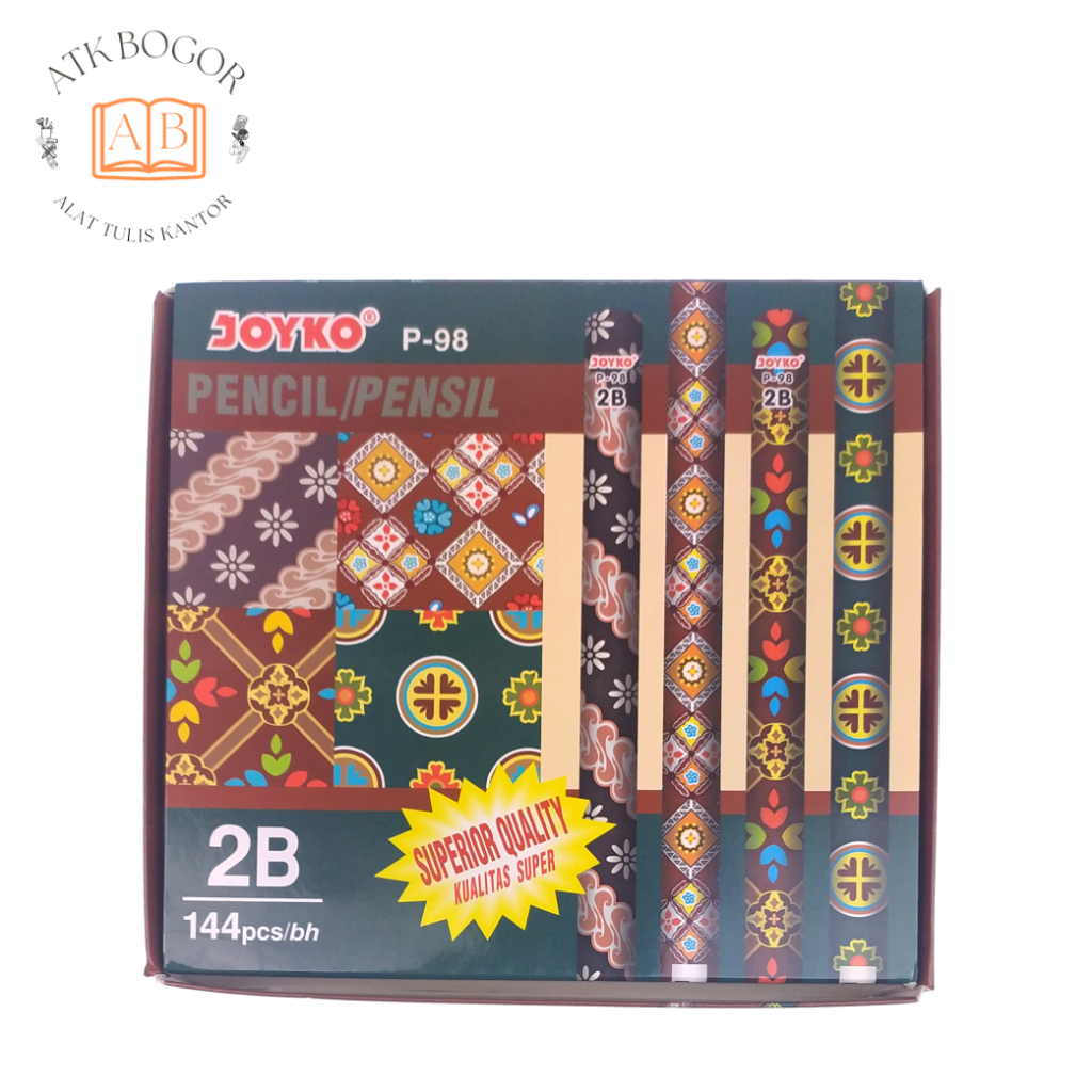 

Pensil 2B Motif Batik Joyko Superior Quality Pencil P-98 - Isi 1 Gross / 12 Pack