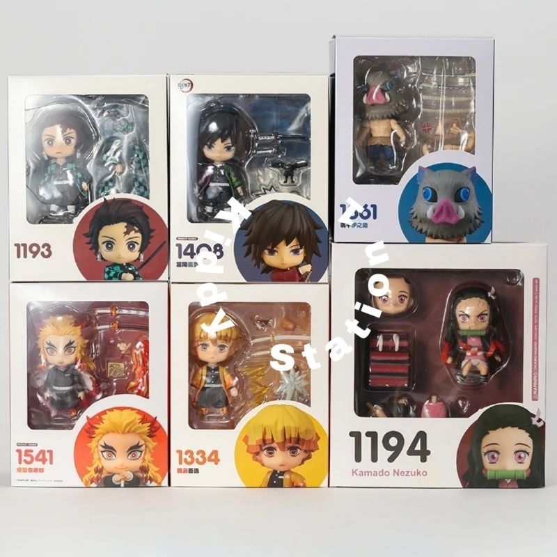 Figure nendoroid kyojuro rengoku 1541 shinobu kocho 1655 giyu tomioka 1408 zenitsu agatsuma 1334 ino