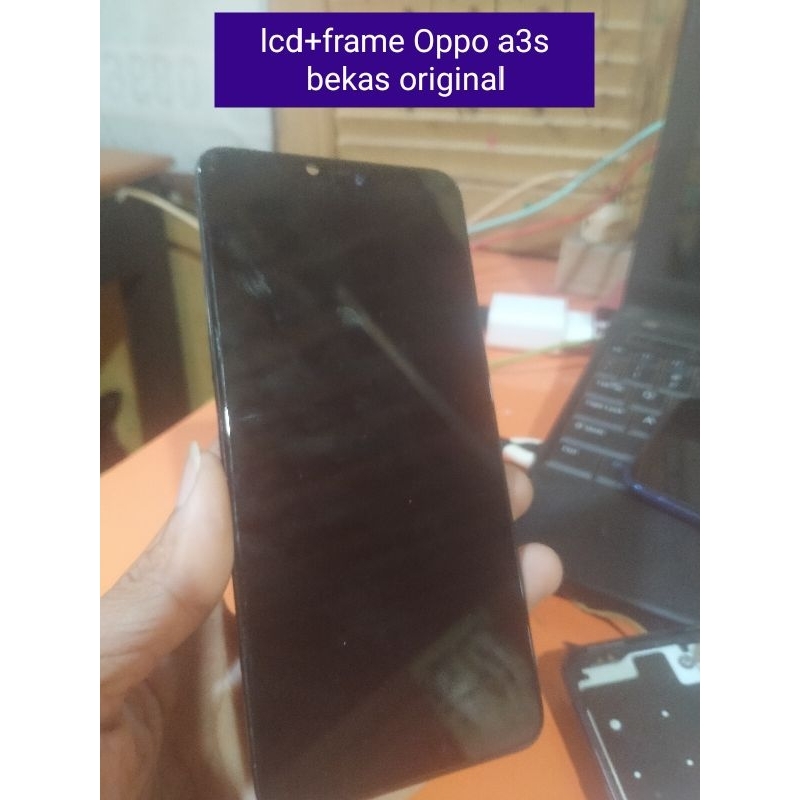 lcd+frame Oppo a3s bekas original