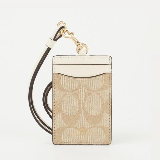 

COACH Id Lanyard In White Colorblock Signature Canvas 100% AUTHENTIC!