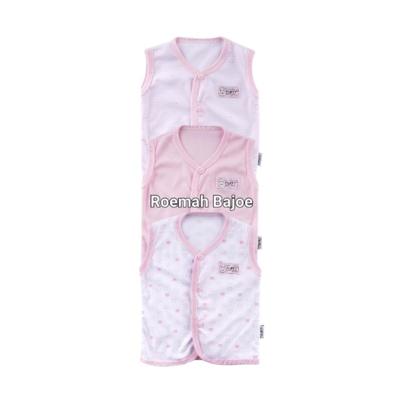 FLUFFY S M L Pink Baju Bayi Kutung Kancing Depan PINK Series / Baby Fluffy / BKS PINK
