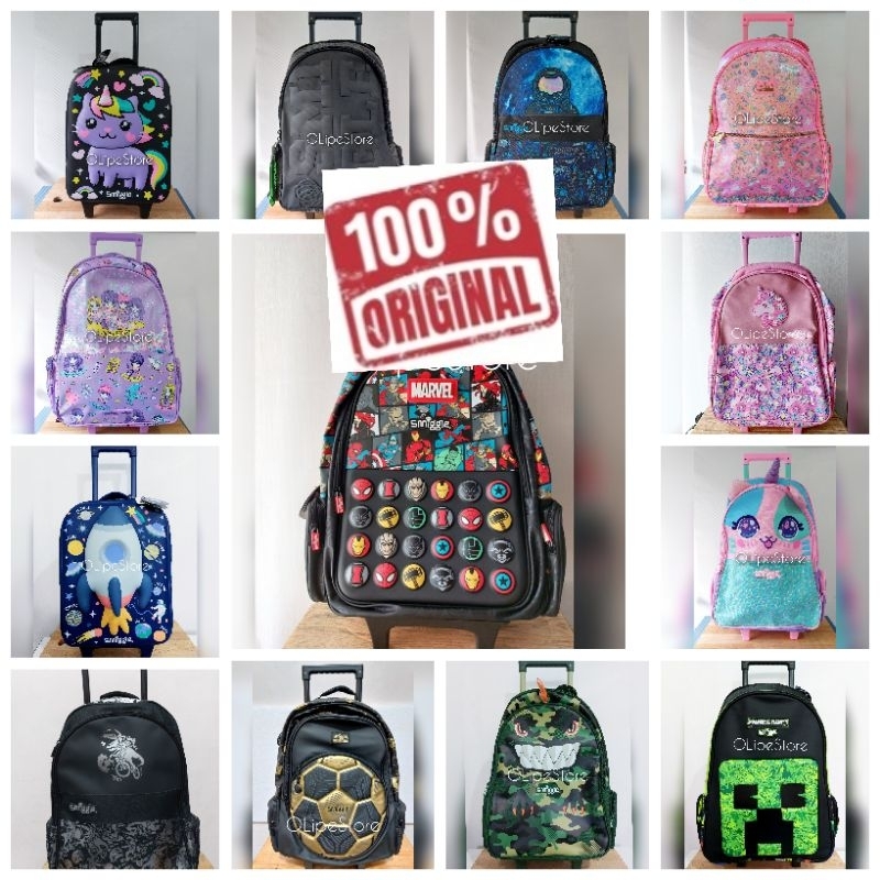 (ORIGINAL) Smiggle Trolley Troley Troli Backpack Bag Tas Sekolah