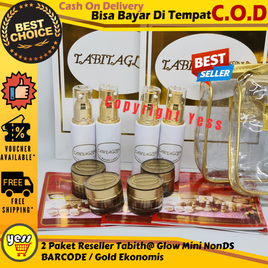 ( Gratis Kapas Wajah ) 2 Paket Glow Ekonomis NonDS BARCODE / Skincare Gold Mini Paket Glow Mini Tbth