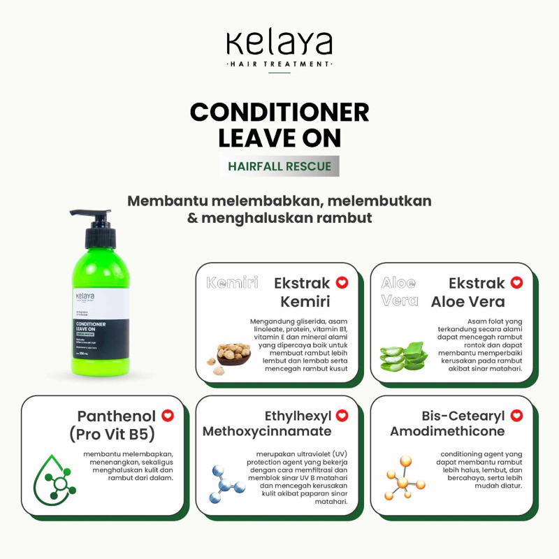 KELAYA CONDITIONER Leave On 250ml kelaya conditioner kondisioner Kelaya tanpa bilas