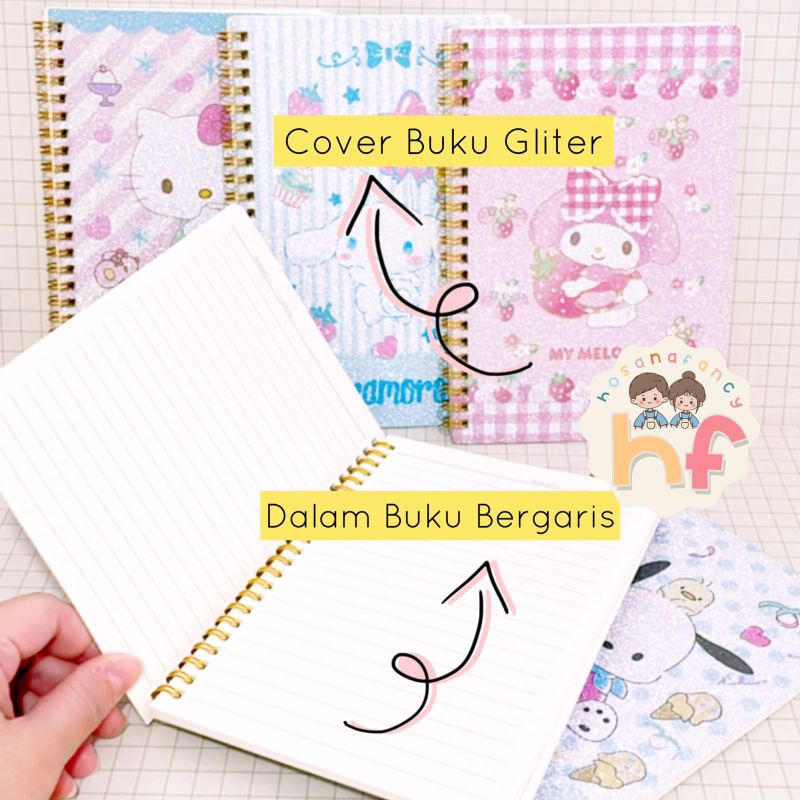 

Buku Spiral Glitter Sanrio --MC137