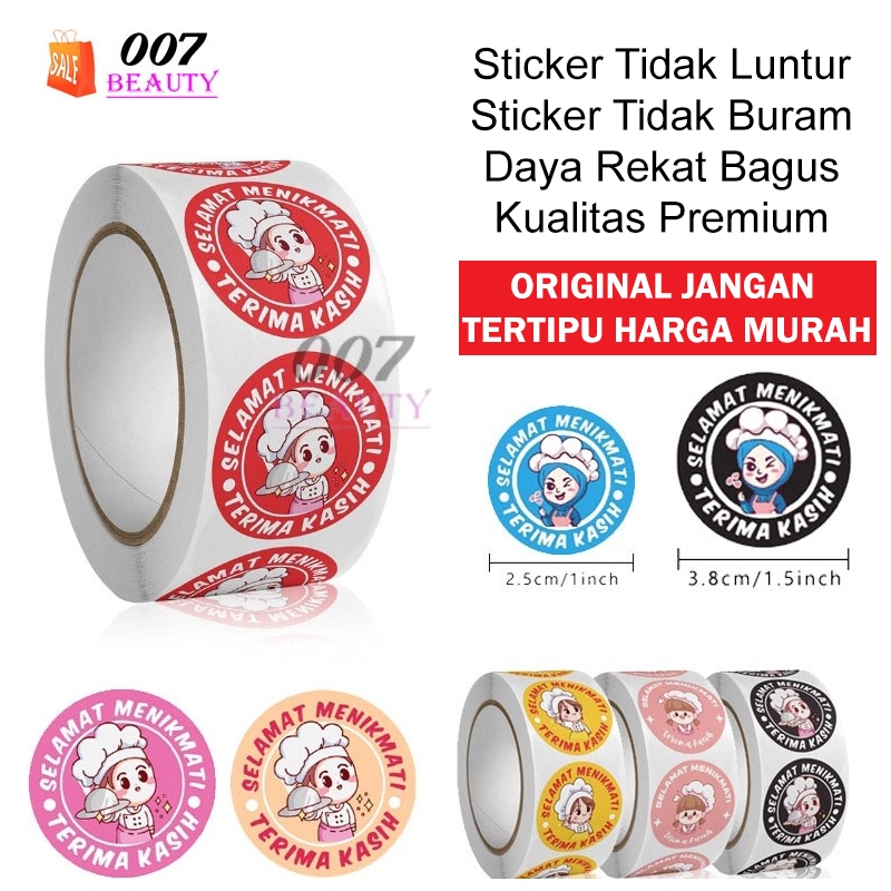 

[ BISA COD ] Stiker Selamat Menikmati 1 Roll Isi 500 Pcs Ukuran 2,5 Cm Dan 3,5 Cm Sticker Thank You