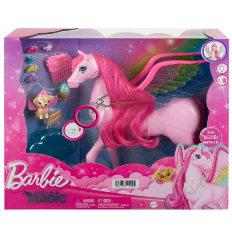 Boneka Barbie Magic Kuda Pink Pegasus Horse Doll with Aksesoris and Pet