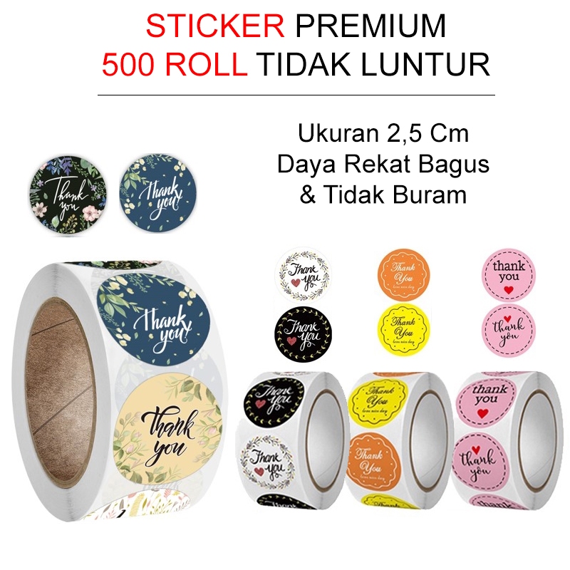 

PALING MURAH ISI 500 Pcs Stiker Label Roll Thank You - Sticker Label Makanan - Stiker Packing - Stiker Terimakasih[BATCH 1]