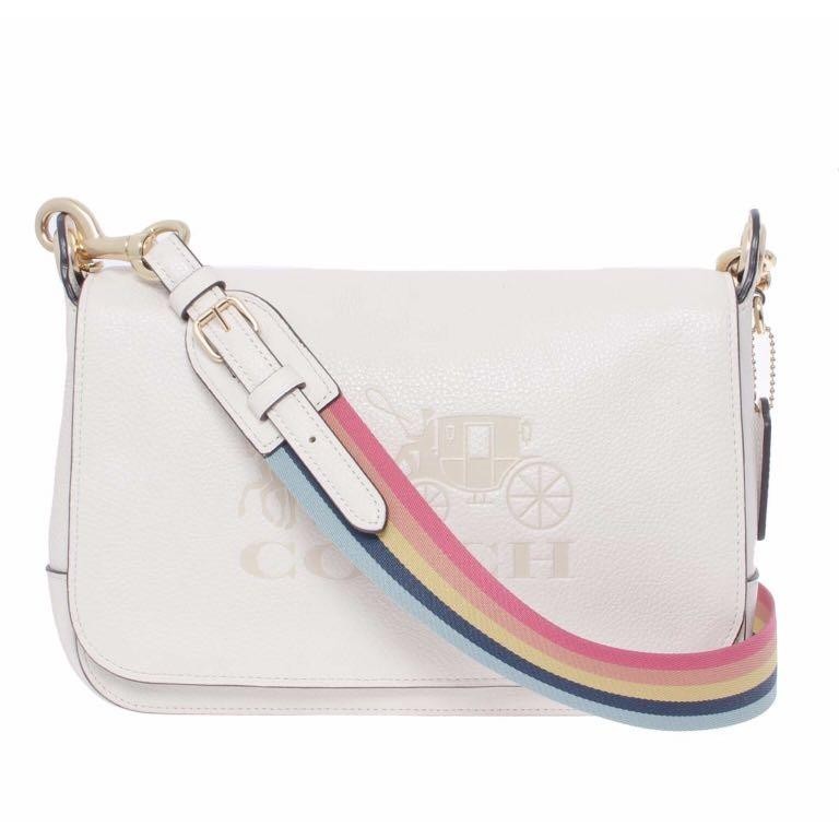 Tas coach Jess Messenger Leather Crossbody Bag - White