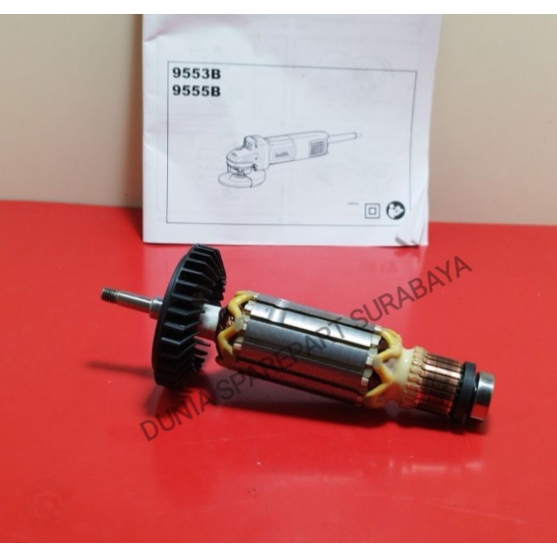 MAKITA Original Armature Mesin Gerinda Tangan MAKITA 9553B / Angker Dinamo Gurinda MAKITA 9553 B / R