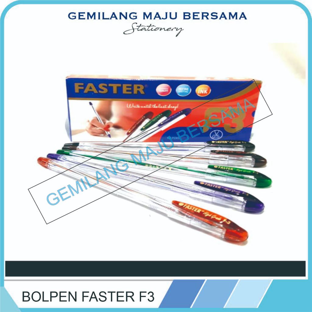 

Bolpen / Bolpoin / Pen Faster F3 (Harga Per Lsn = 12bh)