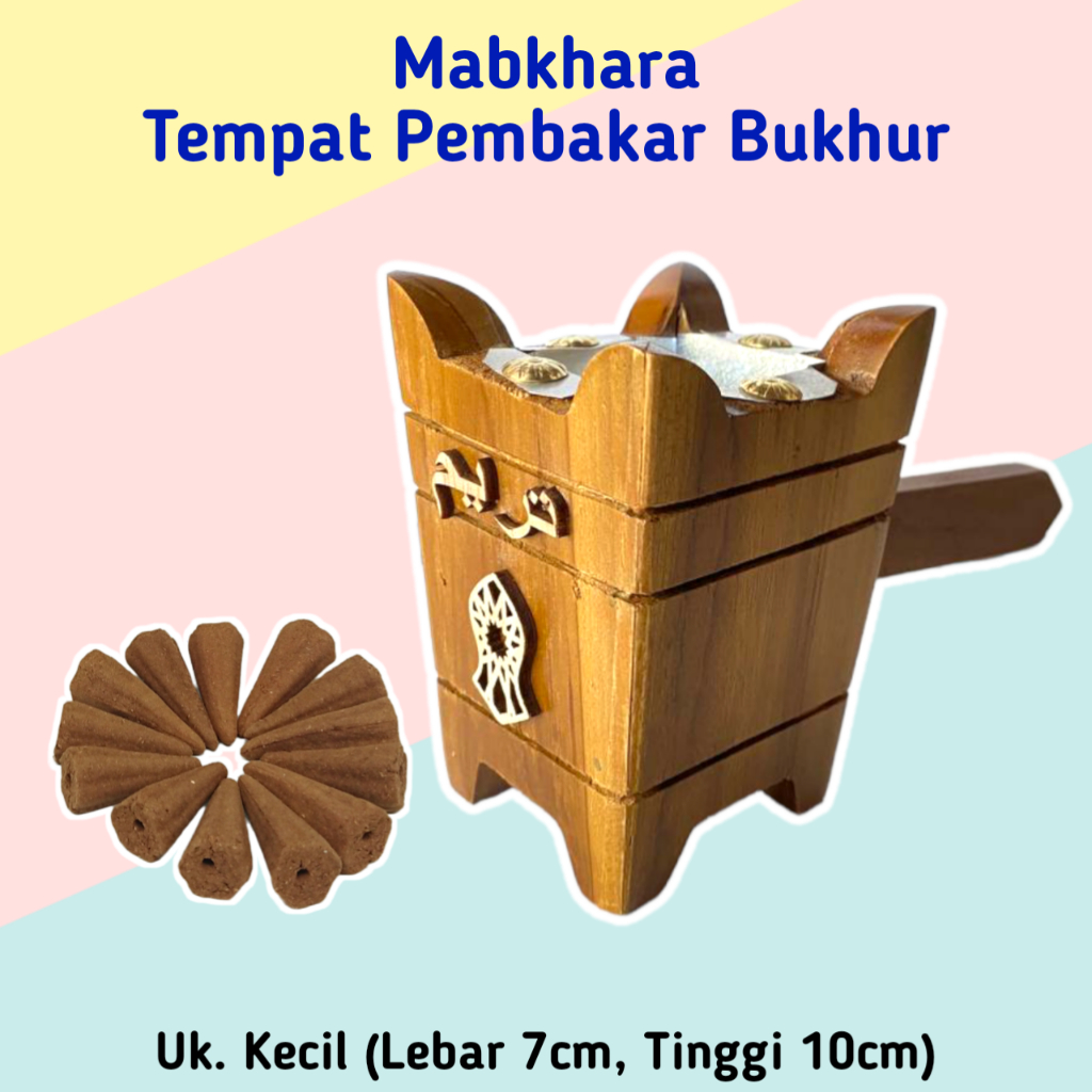 Prapen Kayu Ukuran Mini / Mabkharah Arab Set / Tempat Pembakaran Bukhur Mabkhara / Mabkhara Logo Tar