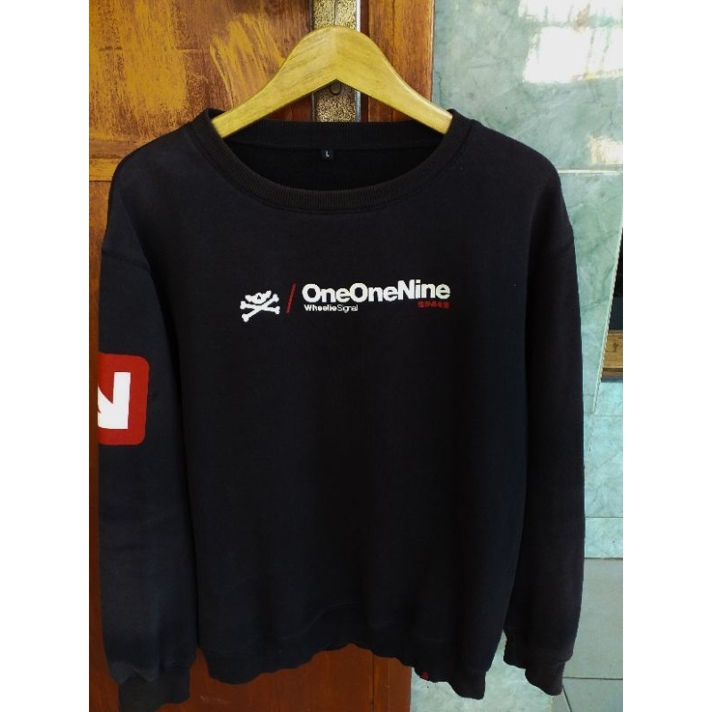 Crewneck Wheelie Signal Black Series || Ksr Oneonenine || Sweater Supermoto Oneonenine