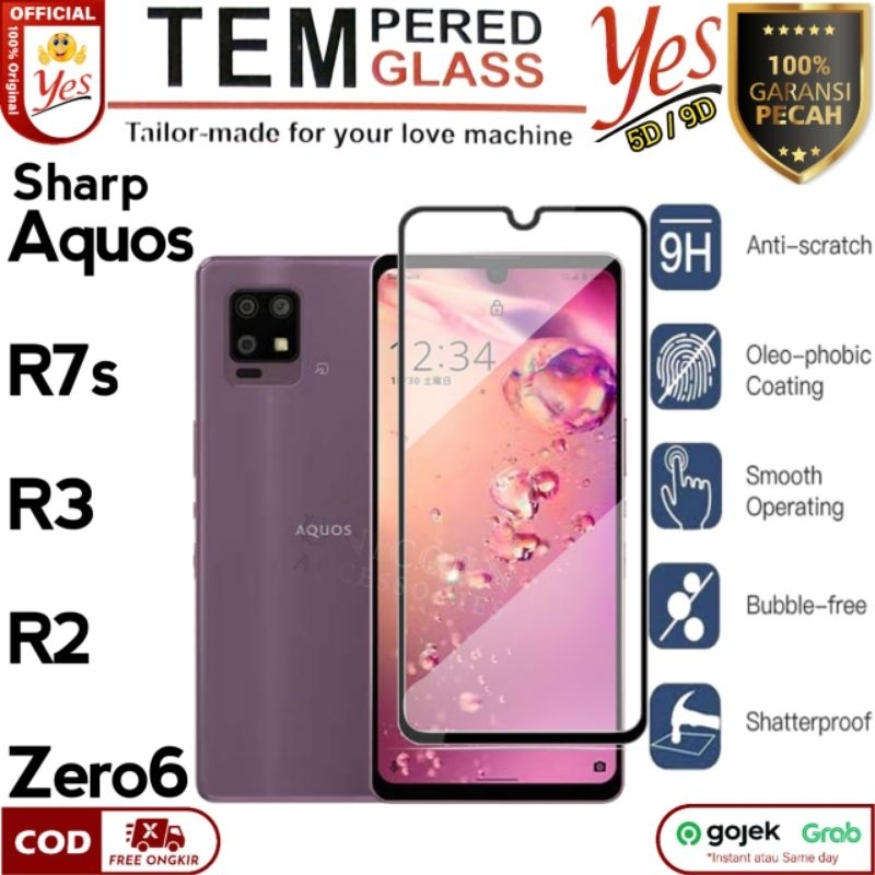 Sharp Aquos R7s R2 R3 Zero6 Tempered Glass YES Anti Gores Full 5D 9D