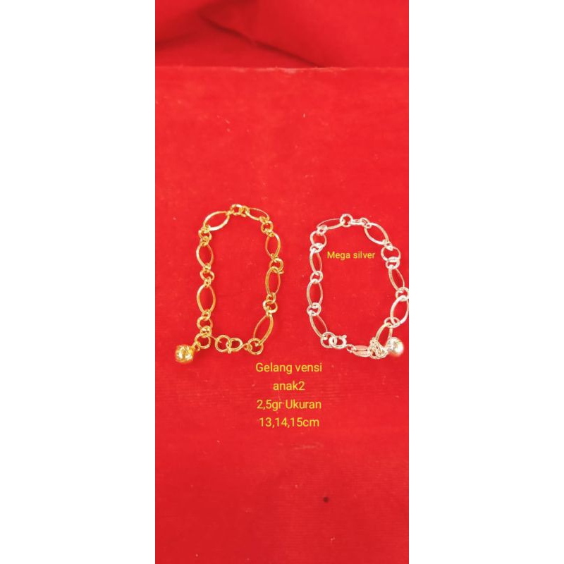 gelang anak asli perak 925 lapis mas