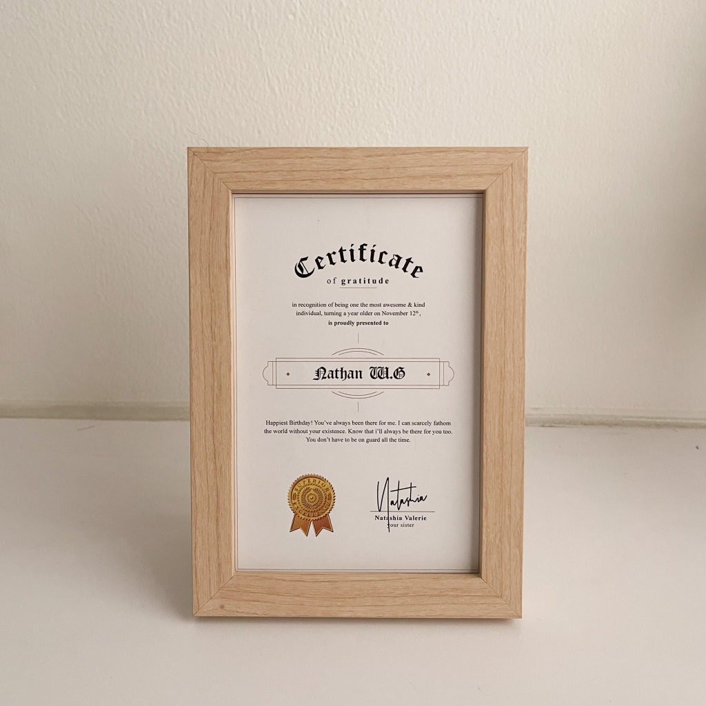 

Gift Inside - Customized Certificate - Kado Ulang Tahun Cewek Hadiah Hampers Ulang Tahun Anniversary Wisuda Pacar Nikahan