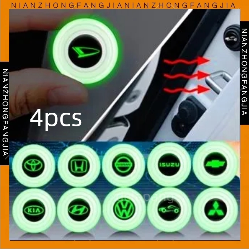 4pcs Peredam Pintu Bercahaya Mobil Sticker Peredam Suara Pintu Mobil Stiker Pad Silikon Peredam Suar