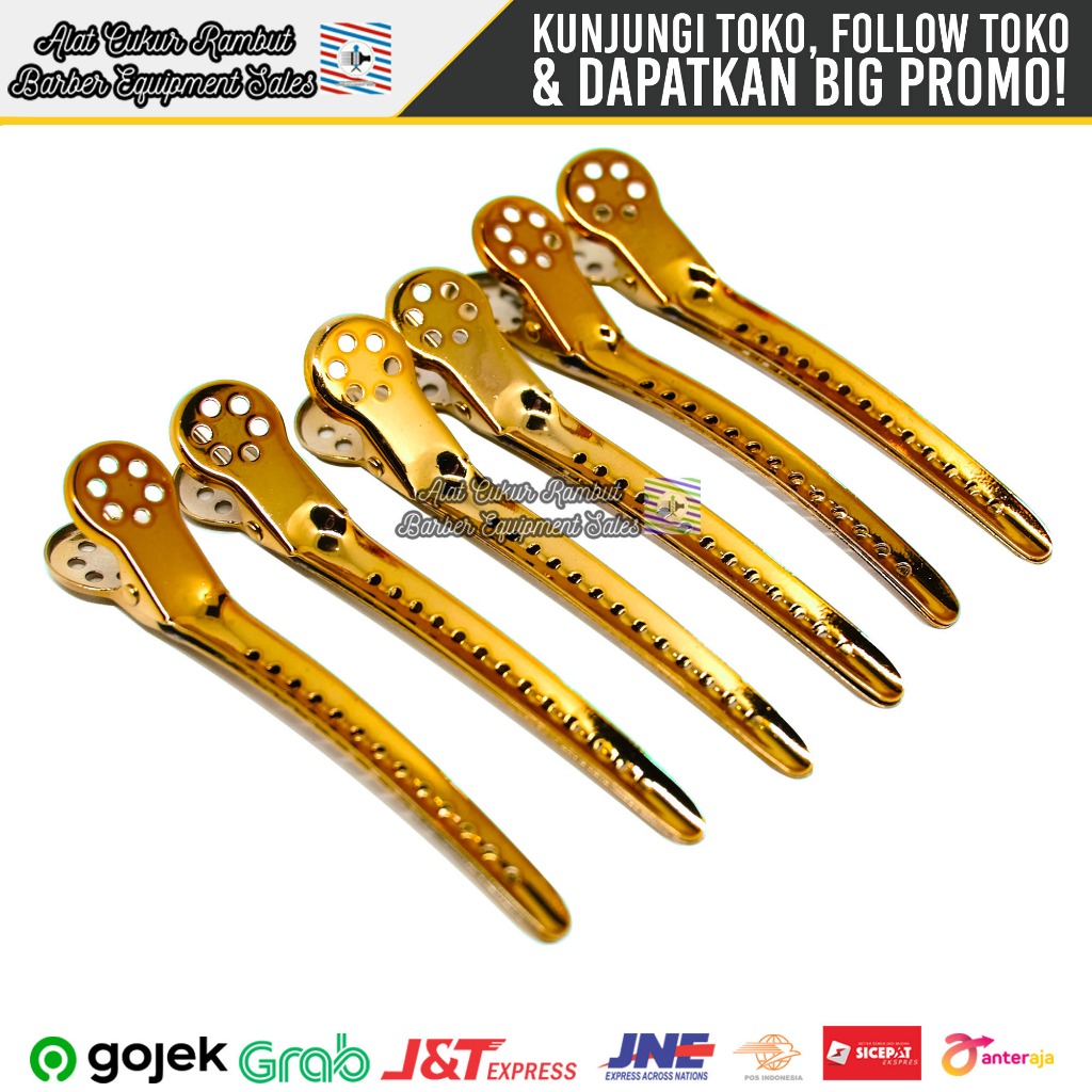 Jepit / Jepitan Rambut Salon Barber Buaya Premium Besi Stainless