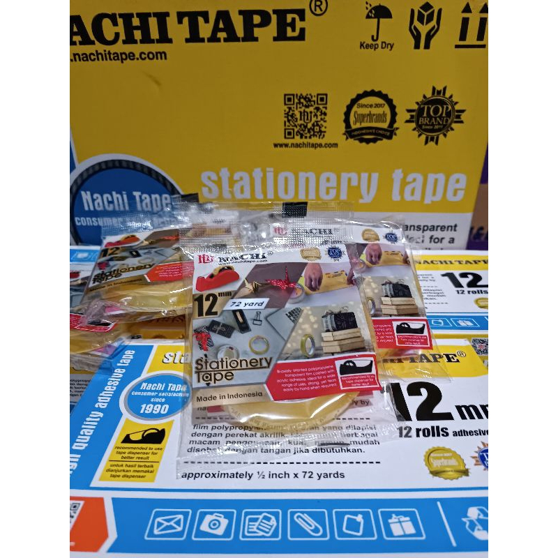 

Isolasi Nachi Tape Stationery Premium 12mm 72 Yard