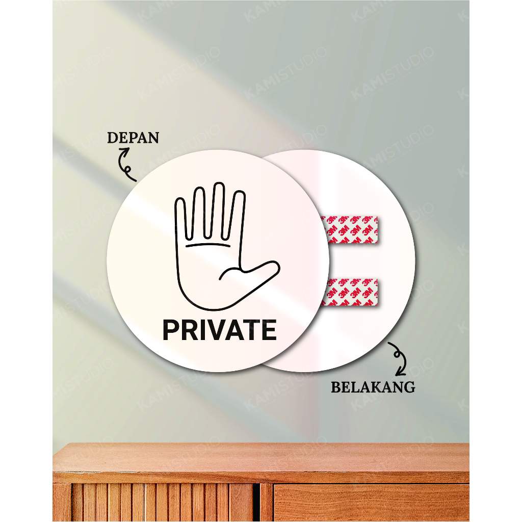 TULISAN PRIVATE 20X20 CM  / SIGN TEMPEL PRIVATE / TEMPELAN DINDING PRIVATE