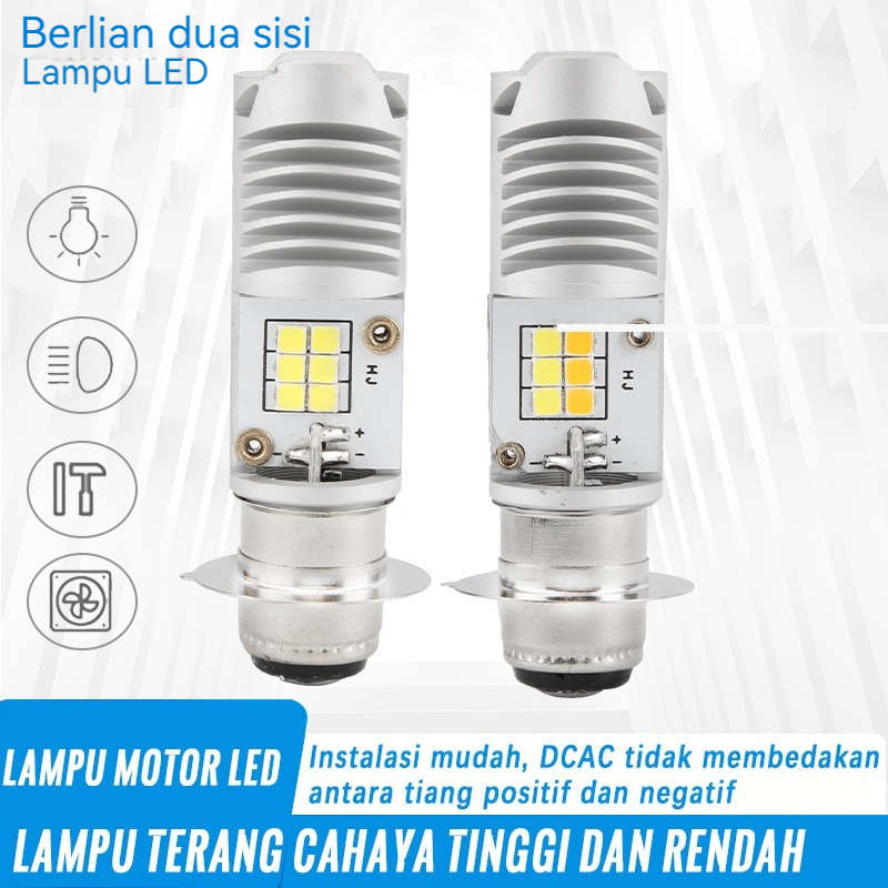 Motor Lampu 16 Watt H6 Led Depan 12V T19 Super Terang
