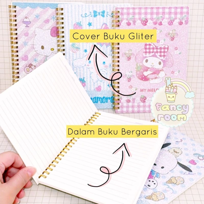 

Buku Spiral Glitter Sanrio --MC137