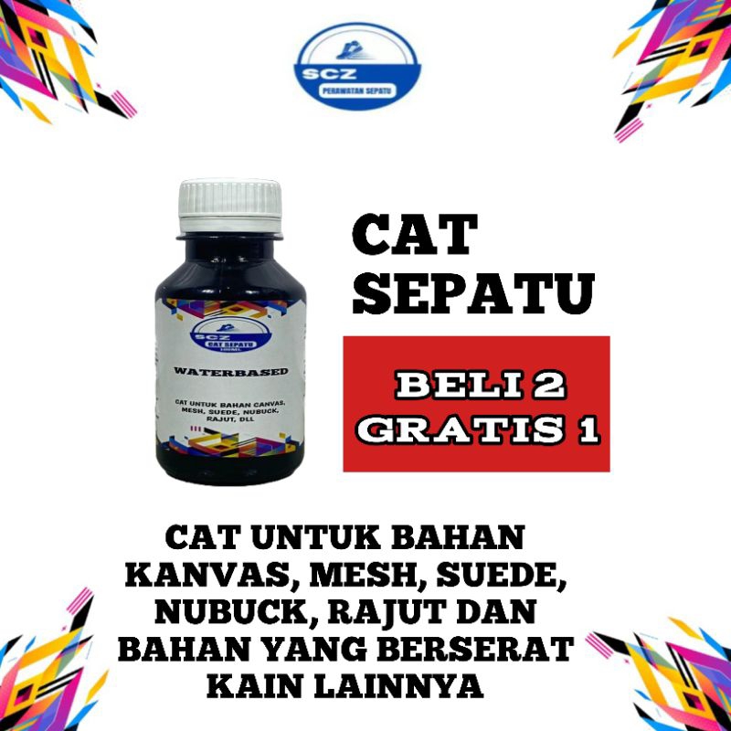 SCZ WATERBASED Cat Sepatu Bahan Kanvas mesh suede