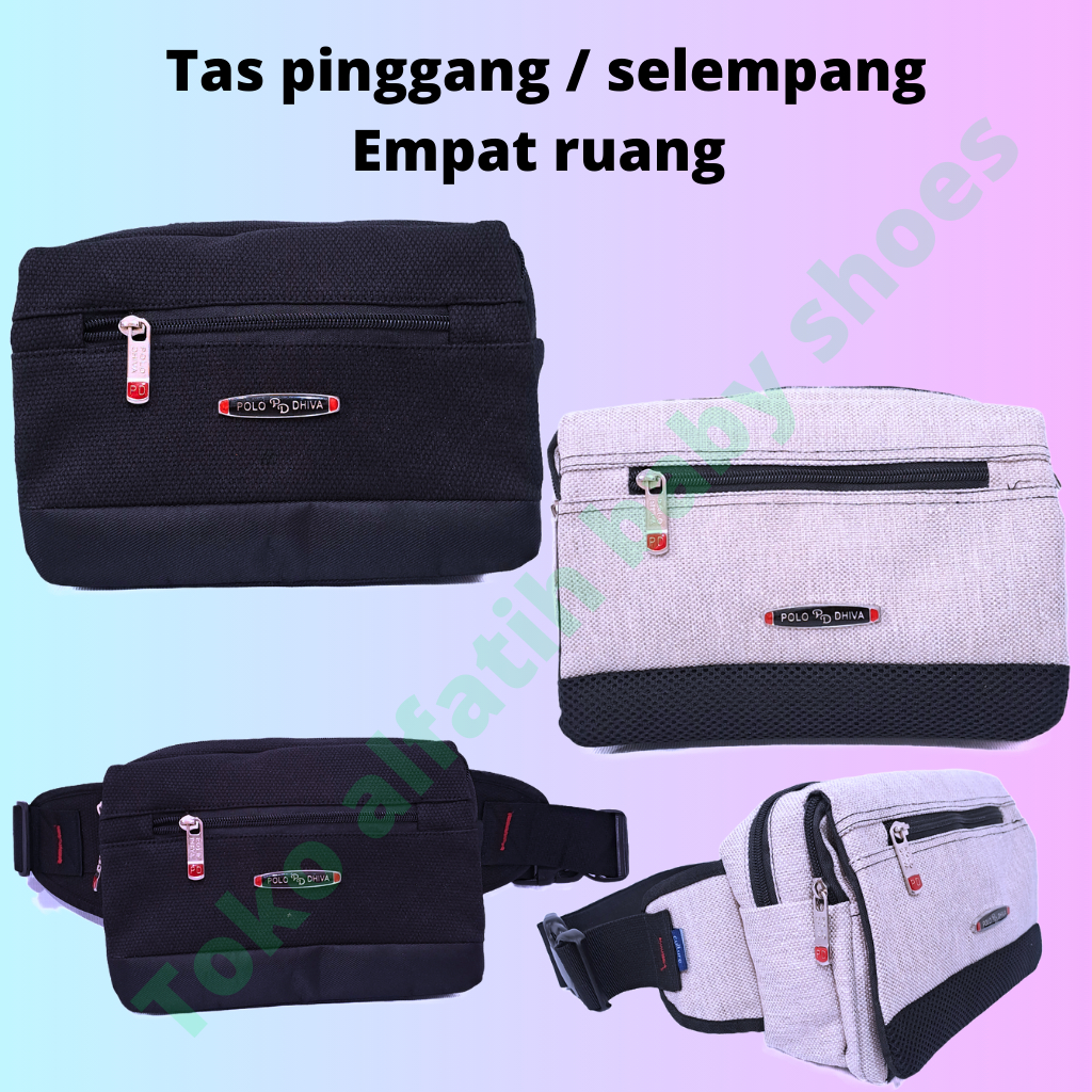 tas pinggang pria ukuran jumbo sling bag laki laki empat ruang model polo premium tas selempang pria
