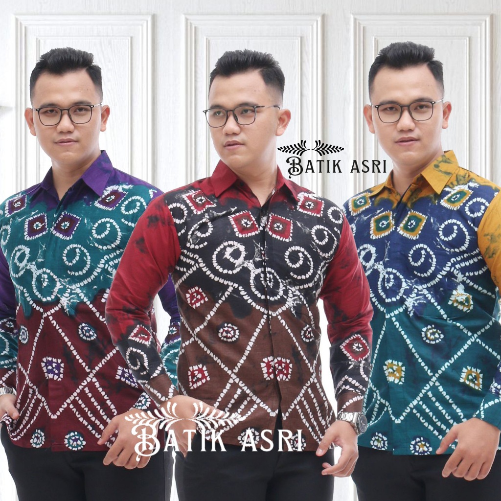 Kemeja Batik Jumputan/Sasirangan Palembang Kalimantan Lengan Panjang