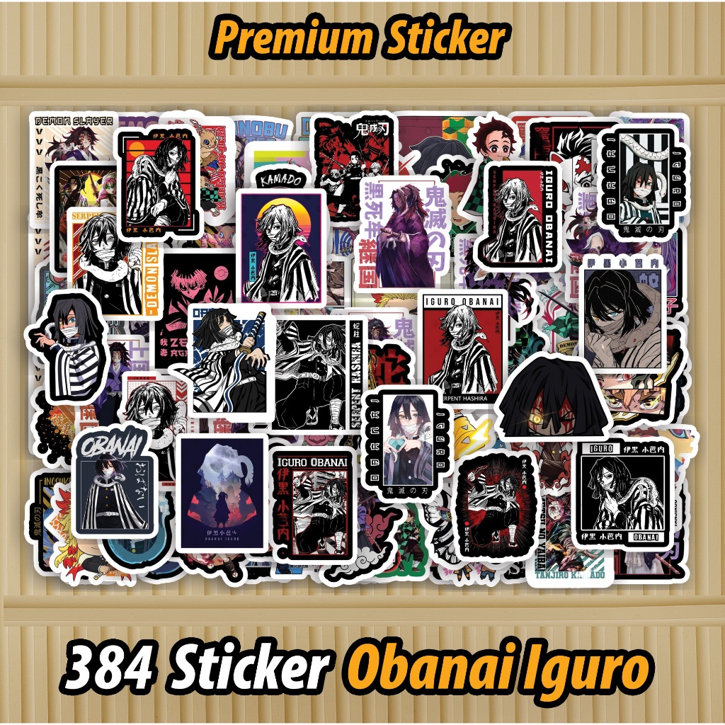

384 PCS Sticker Obanai iguro Demon Slayer - Obanai iguro Kimetsu No Yaiba Waterproof sudah di Cutting