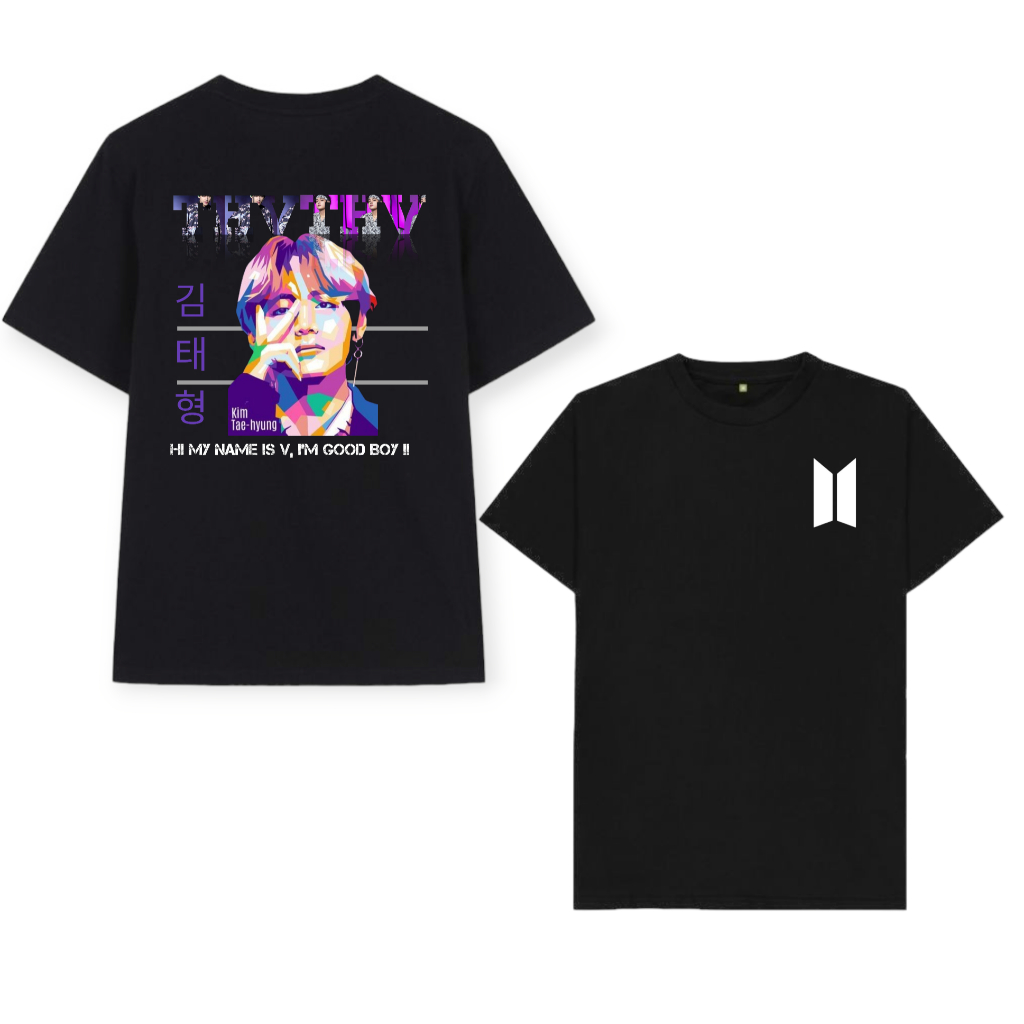 KAOS BTS KIM TAEHYUNG THV WARNA HITAM BEECLOTH.STORE