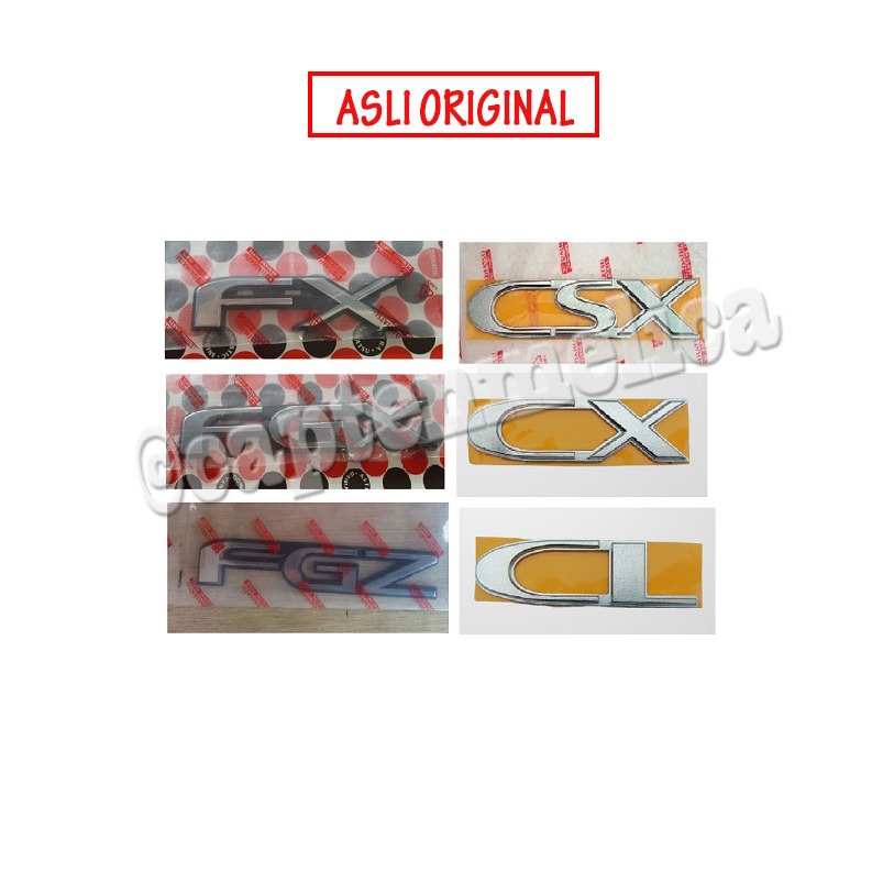 ORI Emblem Logo List Body Lis Bodi Tulisan FX FGX FGZ CSX CX CL Daihatsu Taruna Stiker Samping Chrom