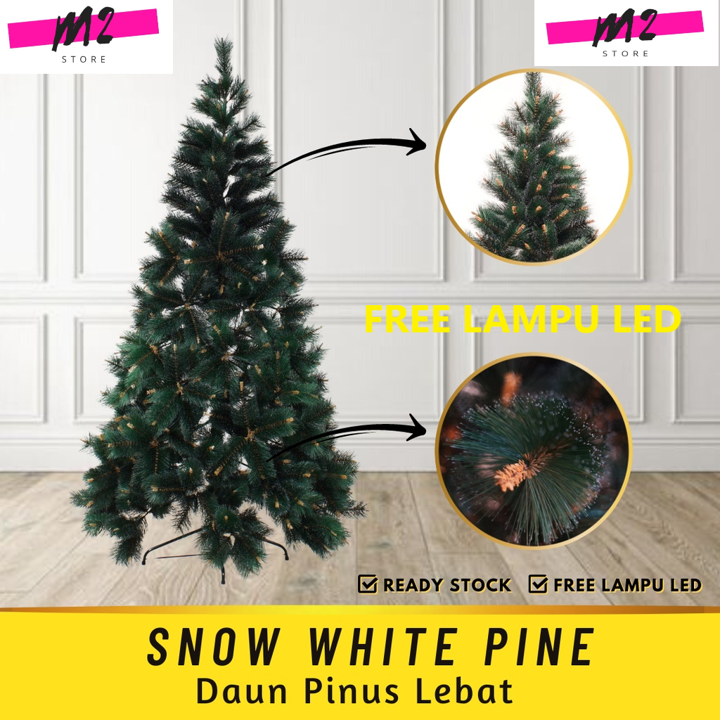 Pohon natal murah 150cm snow white pine tree JD1688/5FT
